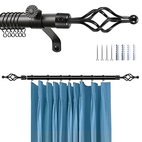 HASTHIP 40 to 79 inch Metal Curtain Rod for Windows, Adjustable Shower Curtain Rods for Door & Window, Extendable Heavy Duty Iron Telescopic Drapery Pole with Swirl Finials (28mm Diameter, Bronze) HASTHIP 40 to 79 inch Metal Curtain Rod for Windows, Adjustable Shower Curtain Rods for Door & Window, Extendable Heavy Duty Iron Telescopic Drapery Pole with Swirl Finials (28mm Diameter, Bronze)